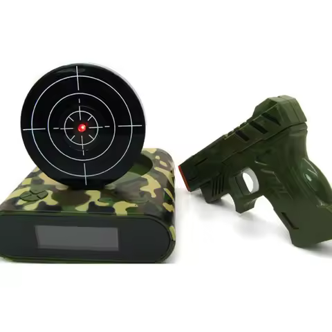Infrared Shooting Alarm Clock Digital Camouflage Hard Plastic LCD Screen Home Decoration Game Mode R