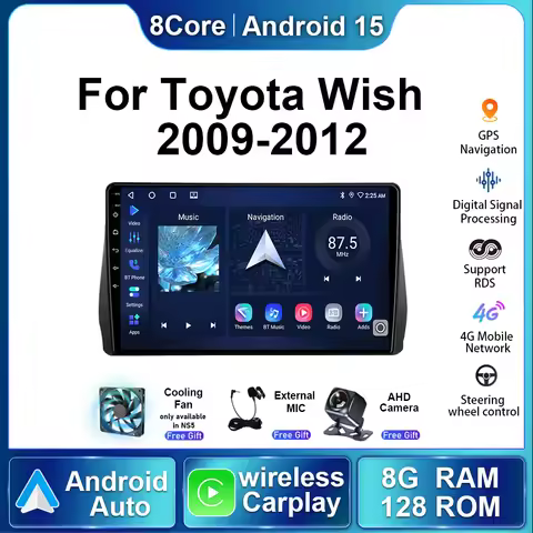 For Toyota Wish 2009 2010 2011 2012Android15 Autoradio Multimedia Players DSP Stereo Wireless Carpla