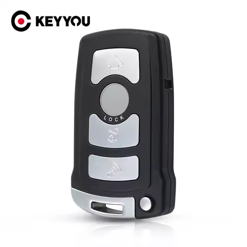 KEYYOU 4 Button Fob Case For BMW 7 Series E65 E66 E67 E68 745i 745Li 750i 750Li 760i 7 Remote Key Wi