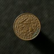 Uang Koin Kuno 1 Cent Wilhelmina Nederland/Belanda Tahun 1941