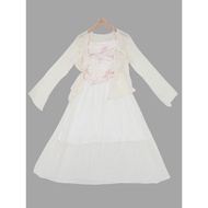 2-Piece Dress Luxurious Cream-Colored Long Chiffon Women's Fashion