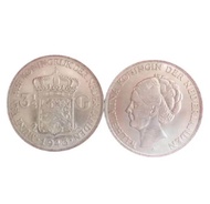 (Cod Bayar Di Tempat)Koin Kuno Silver Perak Nederland Blanda Wilhelmina 1Gulden 2.1/2Gulden 3.1/2Gul