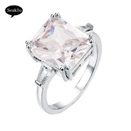 [SK] Women Exquisite Square Zircon Band Party Jewelry Promise Engagement Ring Gift
