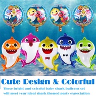 9pcs shark baby shark family aluminum foil balloon birthday gift party decoration balloon babyshake shakeshake