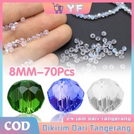 70Pcs Austrian Crystal Glass Beads Aaa 8mm DIY Tool/ Bracelet Necklace Earrings Crystal Square Ball 