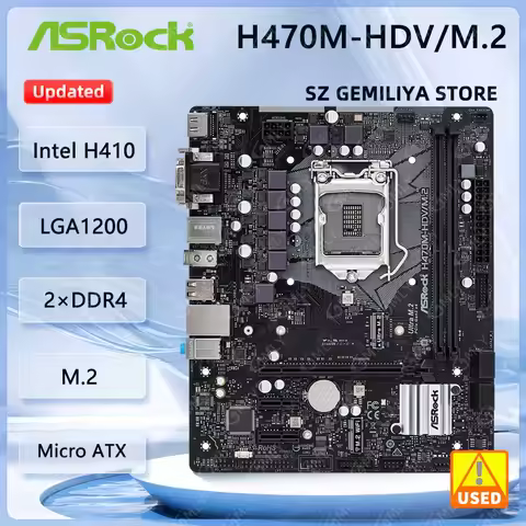 ASRock H470 Motherboard H470M-HDV/M.2 Motherboard LGA 1200 DDR4 64GB support 10105 10500 10100 10105