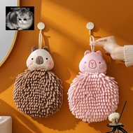 manysincerity Capybara Hand Towel - Cute Kitchen Towels With Hanging Loops Super Absorbent Chenille 