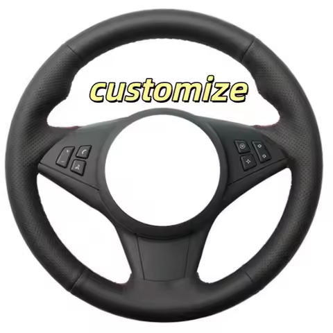 Custom NonSlip Artificial Leather E63 E64 M5 2005 2007 2008 M6 2007 Interior Accessories Car Steerin