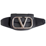 全新正版Valentino巨型金屬V字LOGO真皮腰包胸包手袋法國奢侈名牌