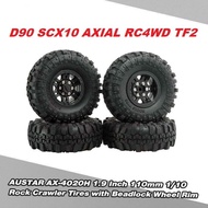 Austar Velg Tire AX-4010H 1.9 Beadlock 110mm 1/10 Rock Beadlock D90 SCX10 AXIAL RC4WD TF2 TRX4 mn999