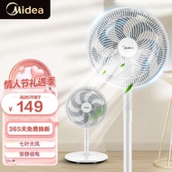Beauty（Midea） Electric Fan Home Stand Fan Stand Dual-Purpose Light Tone Electric Fan Desk Fan Vertical Rotary Fan Mini Fan
