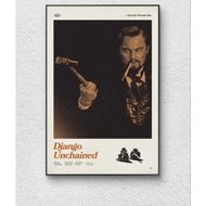 GANTUNGAN Aesthetic Wall Poster Premium Wooden Frame Django Unchained Film FREE HANGER & CARDBOARD P