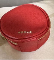 Furla 紅色圓形化妝包