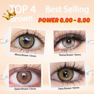 Brown Color 15mm-16mm 6Month Disposable Korea Lens Free Lens Case