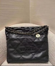 Chanel 23k 22bag荔枝皮so black中號