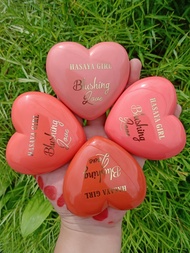 #บลัชออนหัวใจ+มีกระจกในตัว#Hasaya Girl/โทนส้มอิฐพีช"สุดฮิต!!สีสวยเนื้อแมท-คละเบอร์