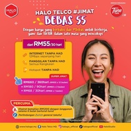 Halotelco Tunetalk New Plan BEBAS 55 Unlimited Data Call Hotspot FREE SIMKAD