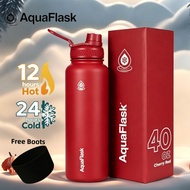 AquaFlask Botol 22oz 32oz 40oz Vacuum Insulated Wide Mouth Stainless Steel Tumbler Outdoor Sports Th