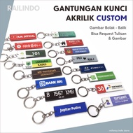 GANTUNGAN CUSTOM ACRYLIC KEYCHAIN WITH Name, LOGO, PICTURE, COLOR, AND WRITING (2 Sides - Area Name 