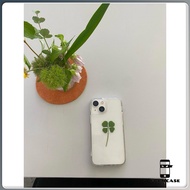 Transparent Shipped From Thailand Four-Leaf Triangle Lucky for iPhone Case 11 12 13 14 15 16 PLUS PR