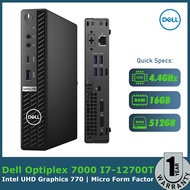 Micro Form Factor│Intel Core I7-12700T│16GB DDR4 RAM│512GB SSD│Dell Optiplex 7000│Windows 10 Pro│Int