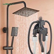 Black Surface-Mounted Three-Four-Speed Bath Shower Head Set Wall-Mounted Set Shower Head Bathroom Set Shower Head Pressurized Shower Head Multifunctional Four @