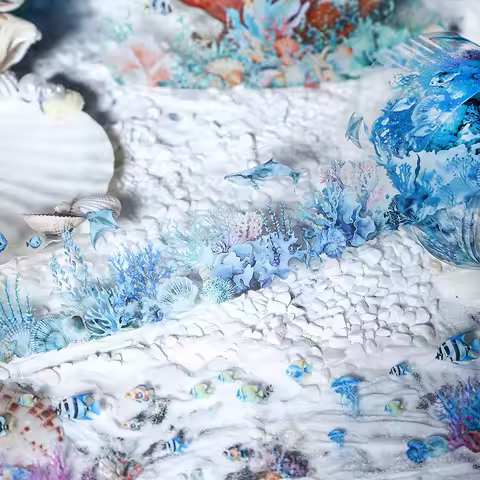 45mm*2m Deep sea landscape PET Tapes Creativity Scrapbooking Hand Account Adhesive hand made Diy Jun