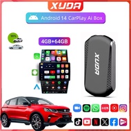New 4+64GB Android 14 version 3G wireless CarPlay AI box, wireless Android in-car system, USB adapte