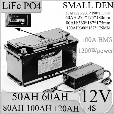 12V 50Ah 60Ah 80Ah 100Ah 120Ah Rechargeable Deep Cycle LiFePO4 Lithium Iron Phosphate Battery for So