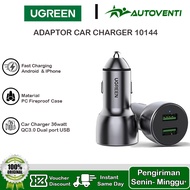 Ugreen Head Adapter Car Charger Car Dual Port USB Oppo Samsung 36W