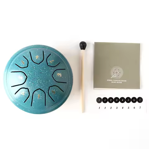 Percussion Steel Drum Kit Handpan Drum with Mallets 4 In 8 Notes Tongue Drum for Entertainment Music