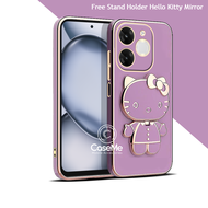 Soft Case Itel A80 Case Stand Holder Mirror Silicone Luxury Plating
