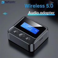 DIGIFOUNDER Bluetooth 5.0 Transmitter Receiver EDR Wireless Adapter USB Dongle 3.5mm AUX RCA Home Stereo Car HIFI Audio F1V7