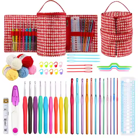 4 Color Crochet Set DIY Hand Woven Yarn Crochet Component Set Detachable Handheld Beginner Crochet M