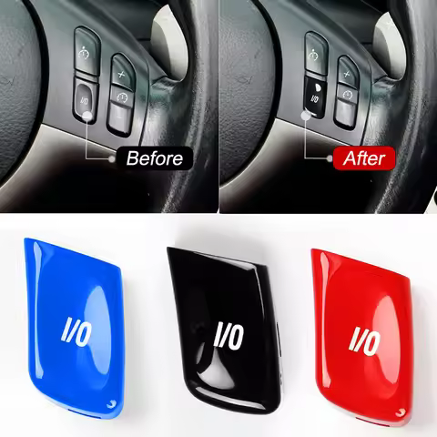 For BMW 3 Series M3 E46 1998-2006 Car Steering Wheel Control Knob Switch I/O Button Cover Fit Interi