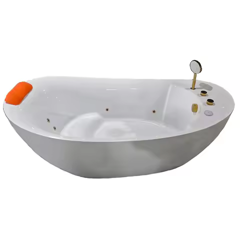 1800mm Gold Seamless Docking Surfing Massaging Whirlpool Bathtub Acrylic Hydromassage Freestanding H