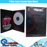 9mm Long CD/ DVD/Blu-Ray/VCD PP Disc Case 2Pcs CD-R,DVD+/-R or Blu-Ray Disc (Black) (CD / DVD CASE)