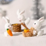 促銷微景觀房子擺件樹脂圣誕樹蘿卜兔子迷你手推車水晶球雪景雪人