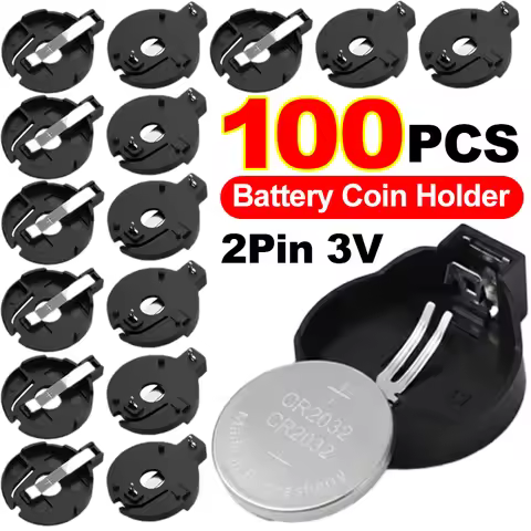 CR2032 CR2025 CR2016 Battery Holder Coin Cell Case CR2032 2025 2016 Button Battery Holder with 2 Pin