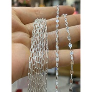 990 silver necklace with flower chain pattern