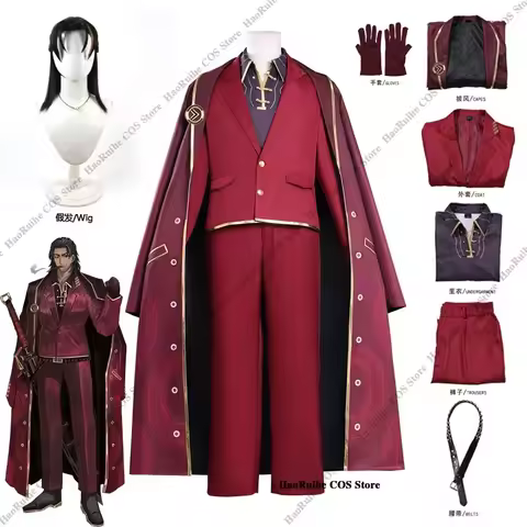 Hot Limbus Company Lei Heng Cosplay Costume Wig Hat Gloves Anime Character Outfit Halloween Party Ca
