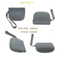 ADL Silicone Coin Purse Keychain Small Silicone Pouch Wired Earbud Case 10x8cm/3.94x3.15 Inches Coin