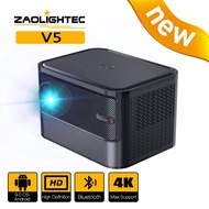 ZAOLIGHTEC V5 Portable Android Projector 5G WIFI Home Theater Support 4K Cinema Projector Support 4K Video LED Projector