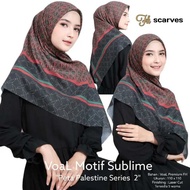 Hijab Square Palestinian Motif Map Black Series Antem Premium FH Scarf Finishing Lasercut Hijab Squa