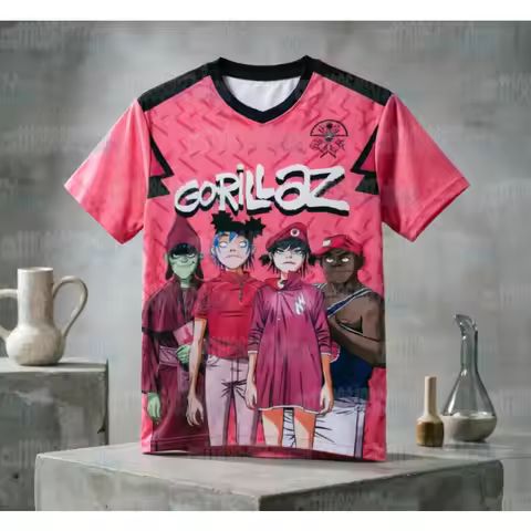 Gorillaz The Mountain Tour 2026 Football Jersey Family 3D Printed T-shirt Comfortable Quick Drying P