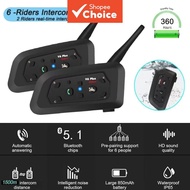 2025 High-Tech V6 Plus Motorcycle Helmet Intercom 1500m 6 Riders Duplex Communicator