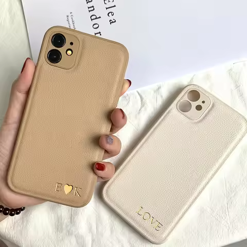 Korean Customized Soft Case For IPhone 13 12 11 14 15 16 17 Pro Max 17 Air Personalized DIY Name Let