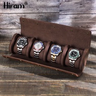 HIRAM Leather Watch Box 4 Slot Watch Roll Case Display Holder Travel Wrist Watch Organizer Gift