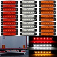 30x 6 LED light SMD 12V White Red Orange Truck Trailer Pickup Side Marker Indicators Lights caravan 