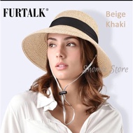 FURTALK STRAW Knitted Beach Hat Fedora Hat Panama JERAMI Straw Hat